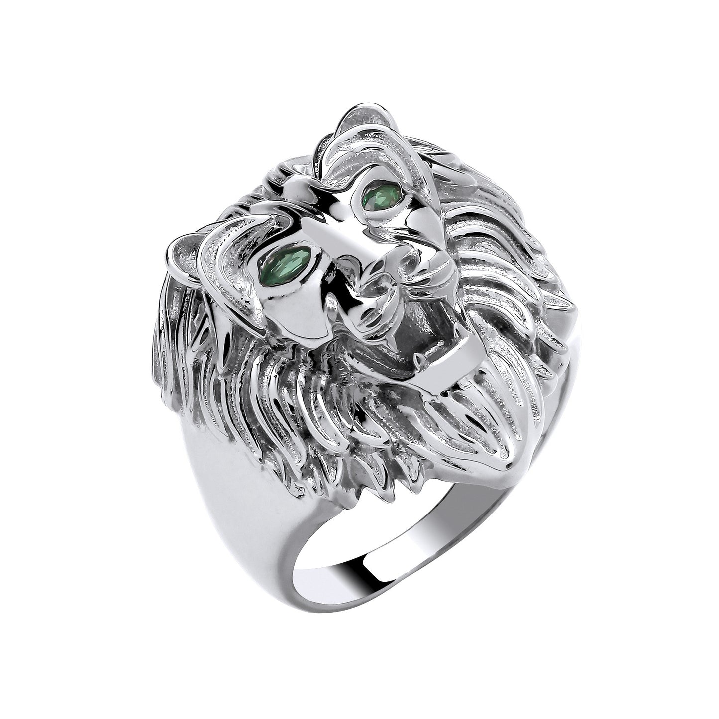 Silver Lion Head Gents Ring