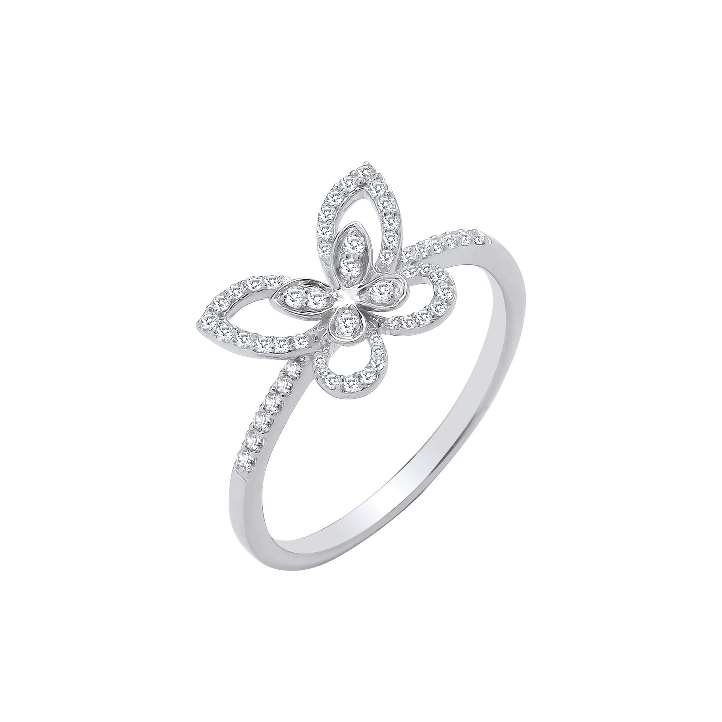 9ct W/G Butterfly 0.19ctw Diamond Ring