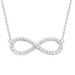 9ct White gold 0.47ctw G SI Infinity Pendant (18in/45cm) Chain