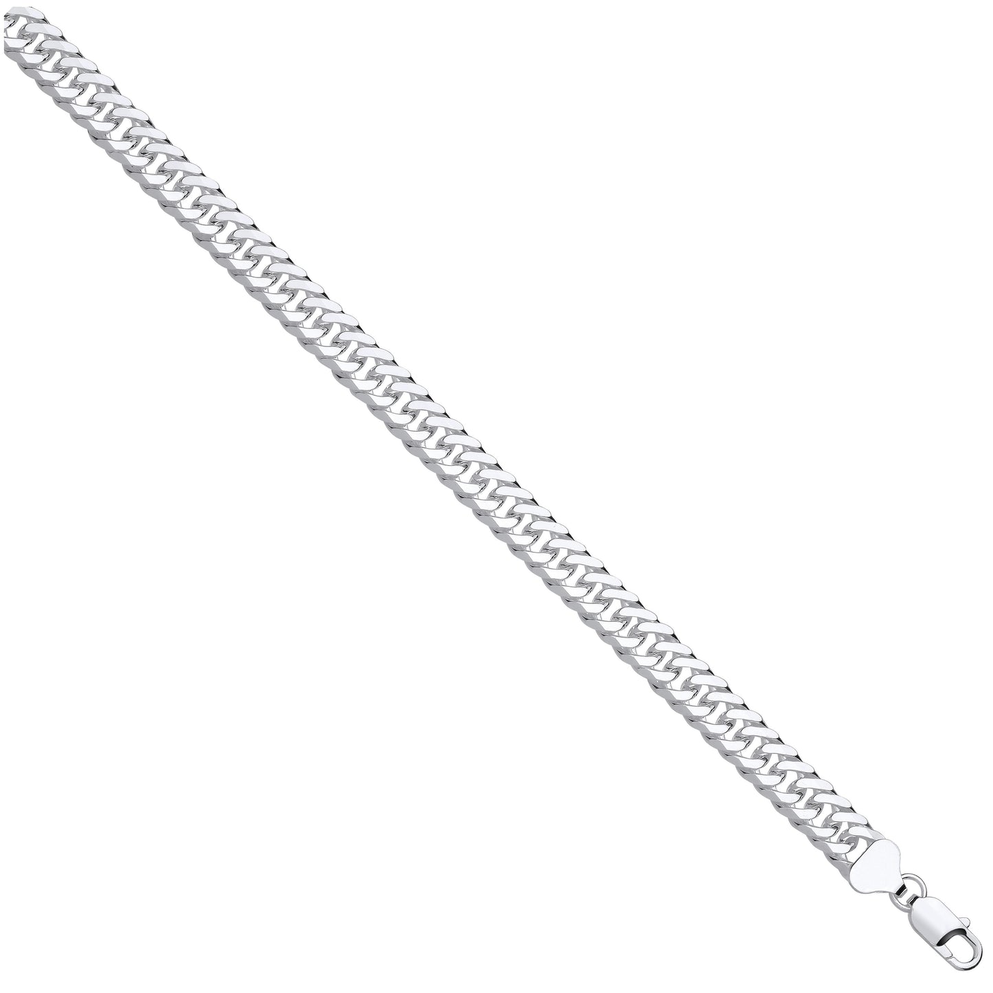 Silver Double Curb 9mm Chain