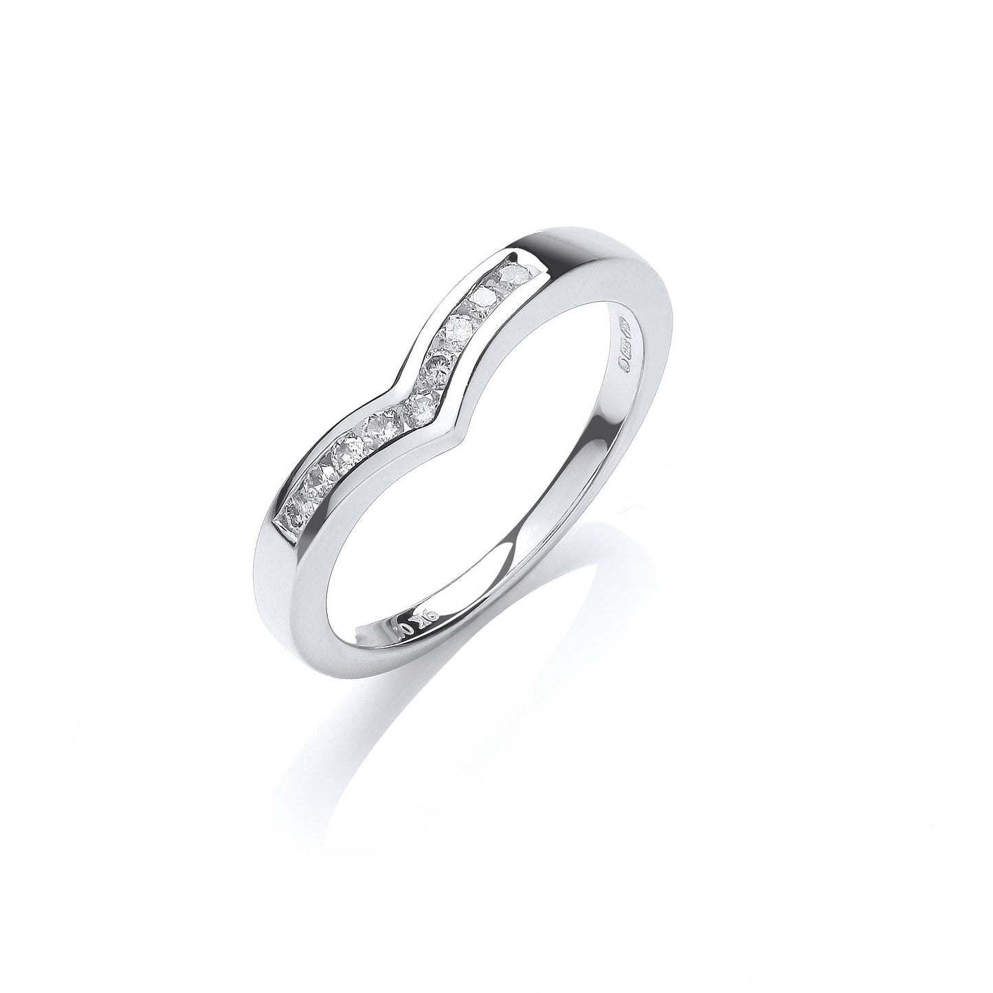 9ct W/G 0.15ct Diamond Wishbone Ring
