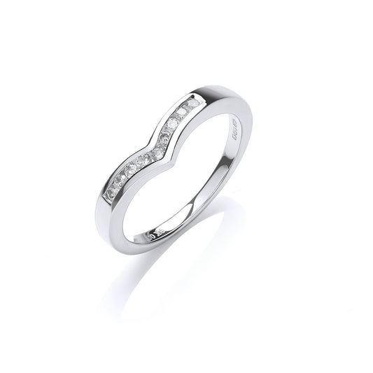 9ct W/G 0.15ct Diamond Wishbone Ring