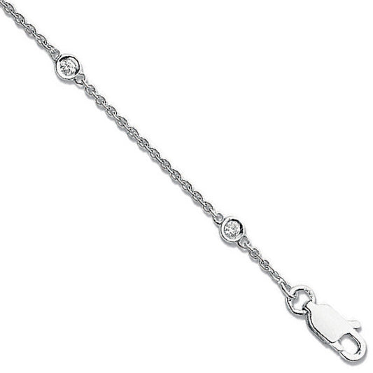9ct White Gold Diamond by the Yard Bracelet 0.20ctw