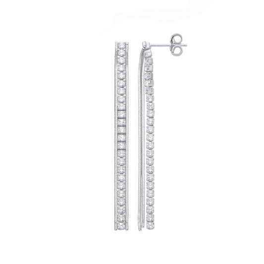 Silver 55mm Drop Earrings