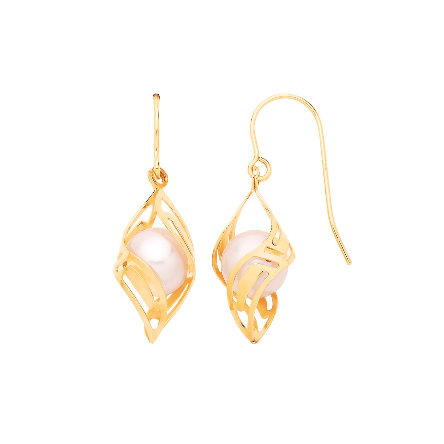 Y/G Pearl Fancy Drop Earrings