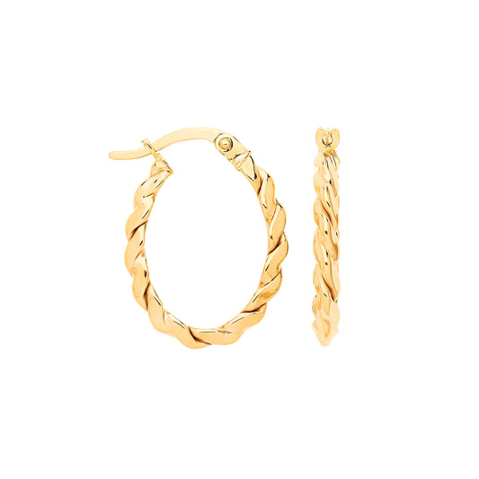 Y/G Twisted Oval Hoop Earrings