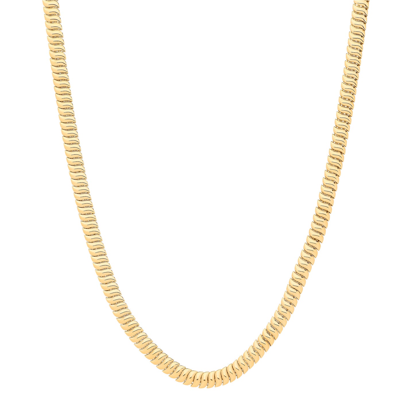 Y/G Ribbed 7mm Omega Snake Necklace/Bracelet