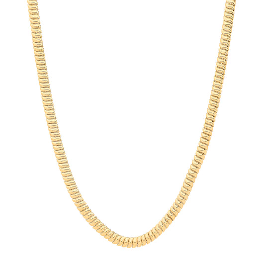 Y/G Ribbed 7mm Omega Snake Necklace/Bracelet