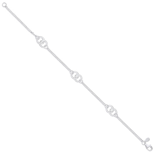 Silver Entwined Circles Ladies Bracelet