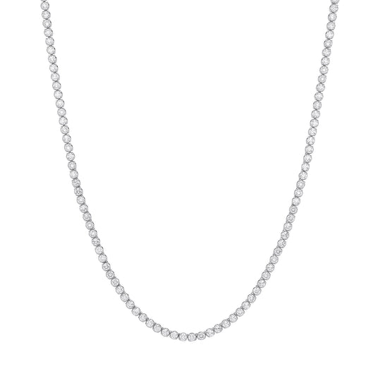9ct White Gold 15.00ctw LAB GROWN Diamond Tennis Necklace IGI Certified