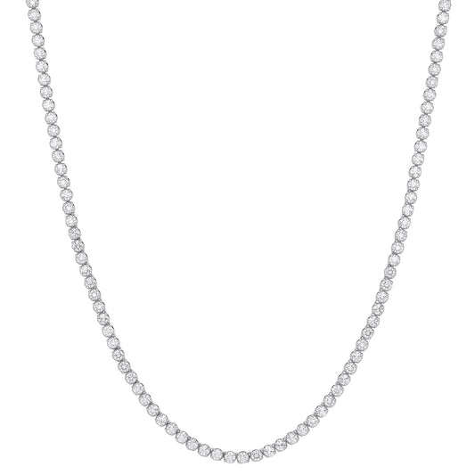 9ct White Gold 20.00ctw LAB GROWN Diamond Tennis Necklace IGI Certified