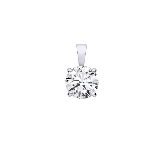 18ct White Gold 1.00ctw LAB GROWN Diamond Pendant IGI Certified