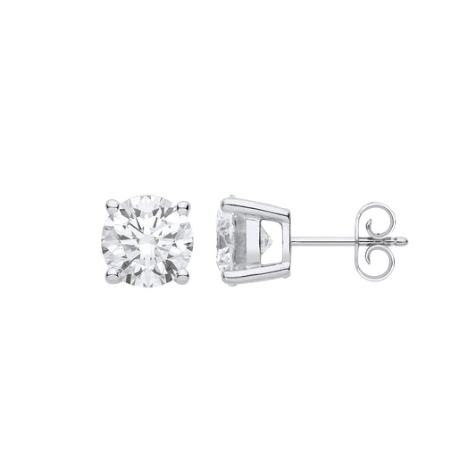 18ct White Gold 4.00ctw LAB GROWN Diamond Earrings IGI Certified