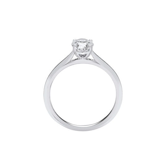 18ct White Gold 1.00ctw Oval Cut LAB GROWN Diamond Ring IGI Certified