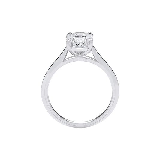 18ct White Gold 2.00ctw Oval Cut LAB GROWN Diamond Ring IGI Certified
