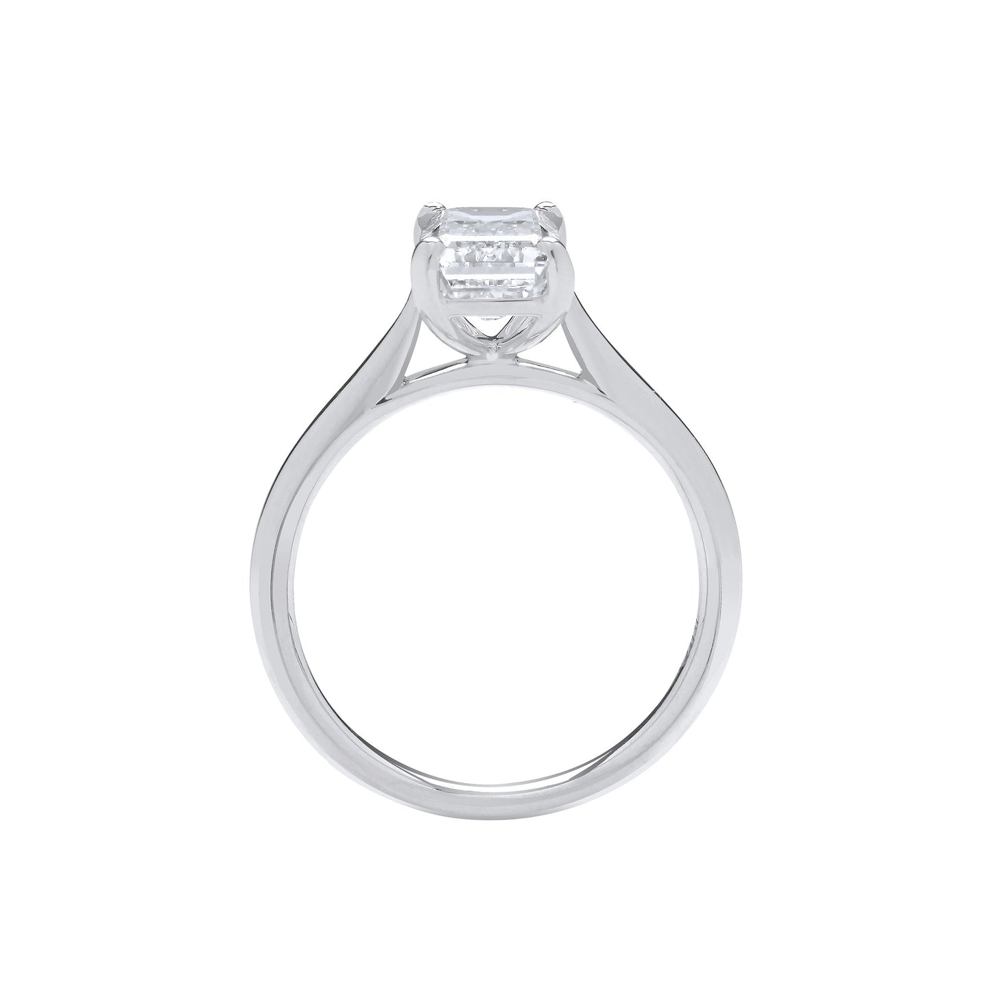18ct White Gold 2.00ctw Emerald Cut LAB GROWN Diamond Ring IGI Certified