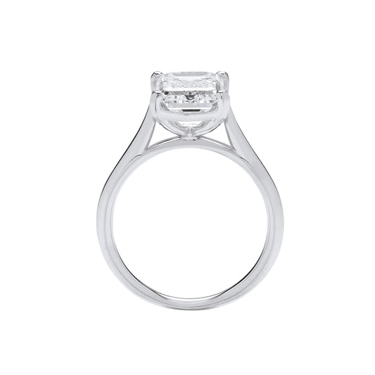18ct White Gold 4.00ctw Emerald Cut LAB GROWN Diamond Ring IGI Certified