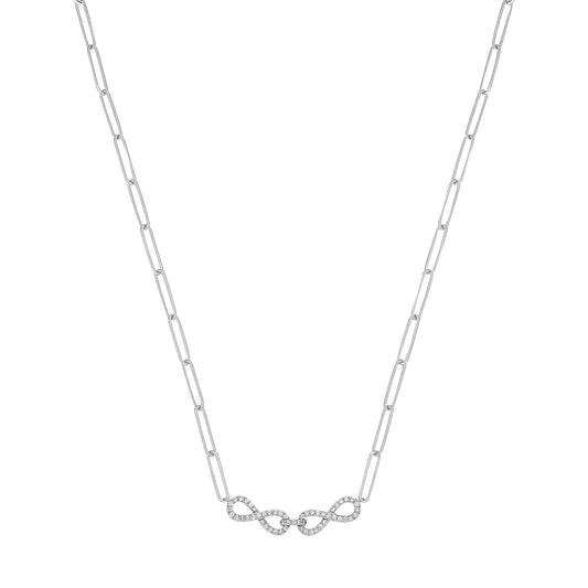 9ct White Gold 0.24ctw (Chain 17")