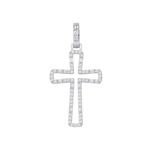 9ct White Gold 0.40ctw Cross Pendant