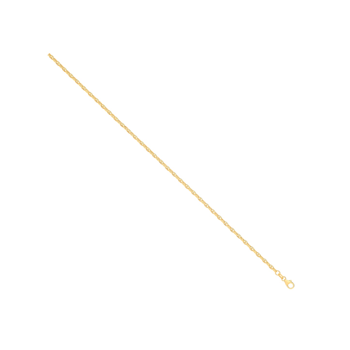 14ct Y/G Hollow Oval Puff Marine 2.7mm Chain