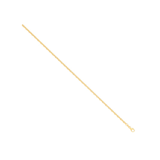 14ct Y/G Hollow Oval Puff Marine 2.7mm Chain