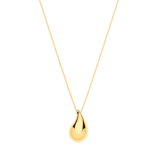 Y/G Puffed Teardrop Pendant Chain