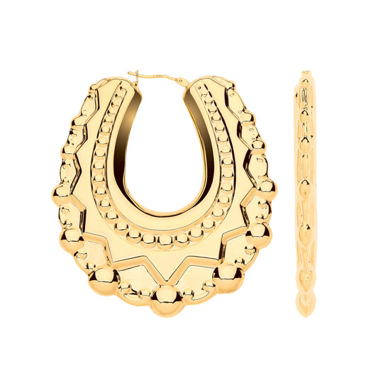 Y/G Extra Large Oval Traditional Creoles Earrings
