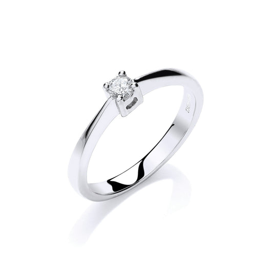 9ct W/G 0.10ct Solitaire Ring