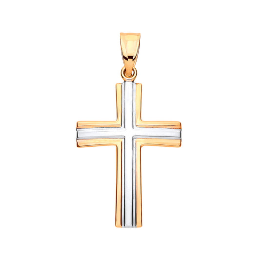 Y/G Two Colour Hollow Cross