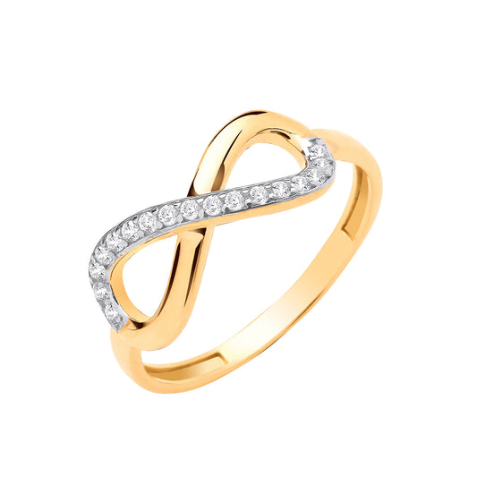Y/G Infinity CZ Ladies Ring