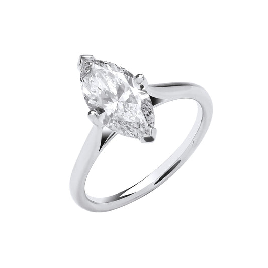 18ct White Gold 2.00ctw Marquise Cut  LAB GROWN Diamond Ring IGI Certified