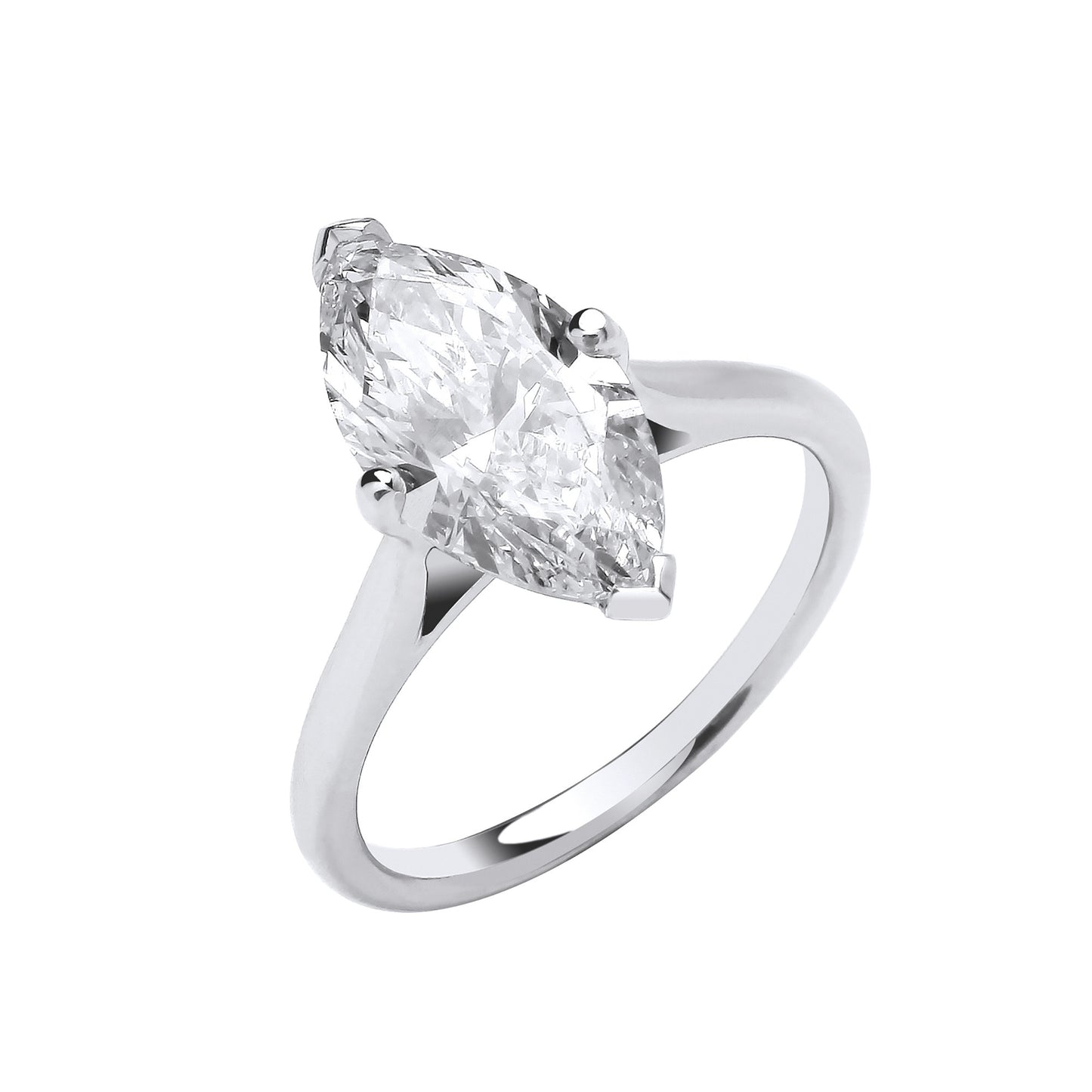 18ct White Gold 3.00ctw Marquise Cut  LAB GROWN Diamond Ring IGI Cert