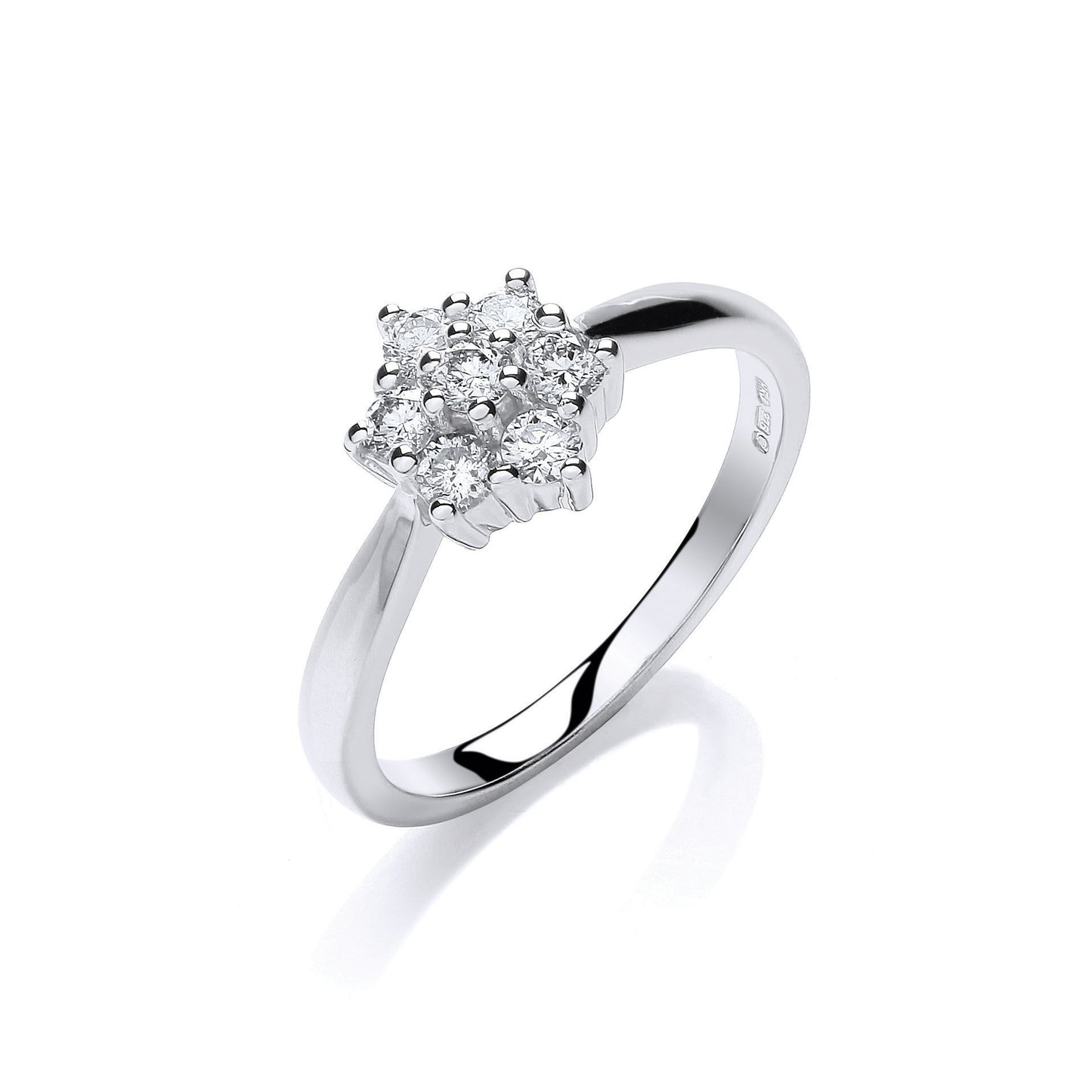 9ct W/G 0.33ct Diamond 7St Cluster Ring