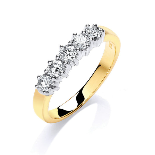 9ct Y/G 0.50ct 5 Stone Diamond Eternity Ring