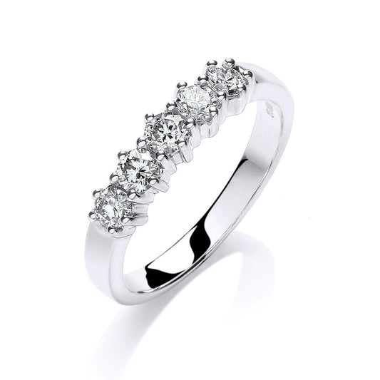9ct W/G 0.50ct 5 Stone Diamond Eternity Ring