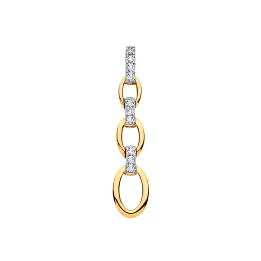 9ct Yellow Gold 0.10ctw Drop Pendant