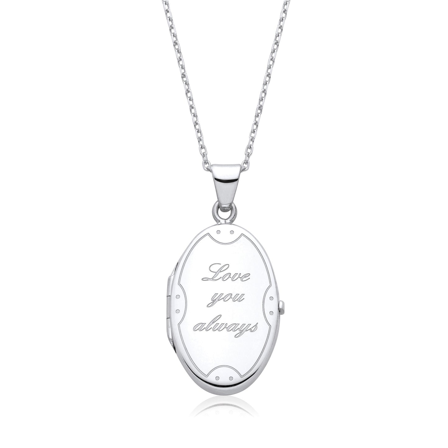 Love You Always Oval Silver Locket