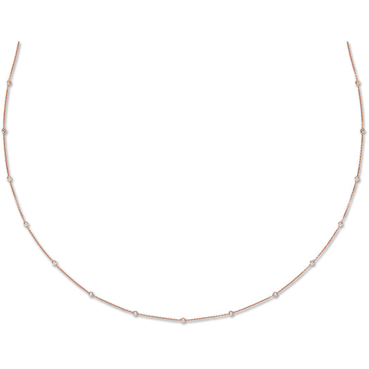 18ct Rose Gold 1.00ct Diamond by the yard Necklace (36in/91cm)