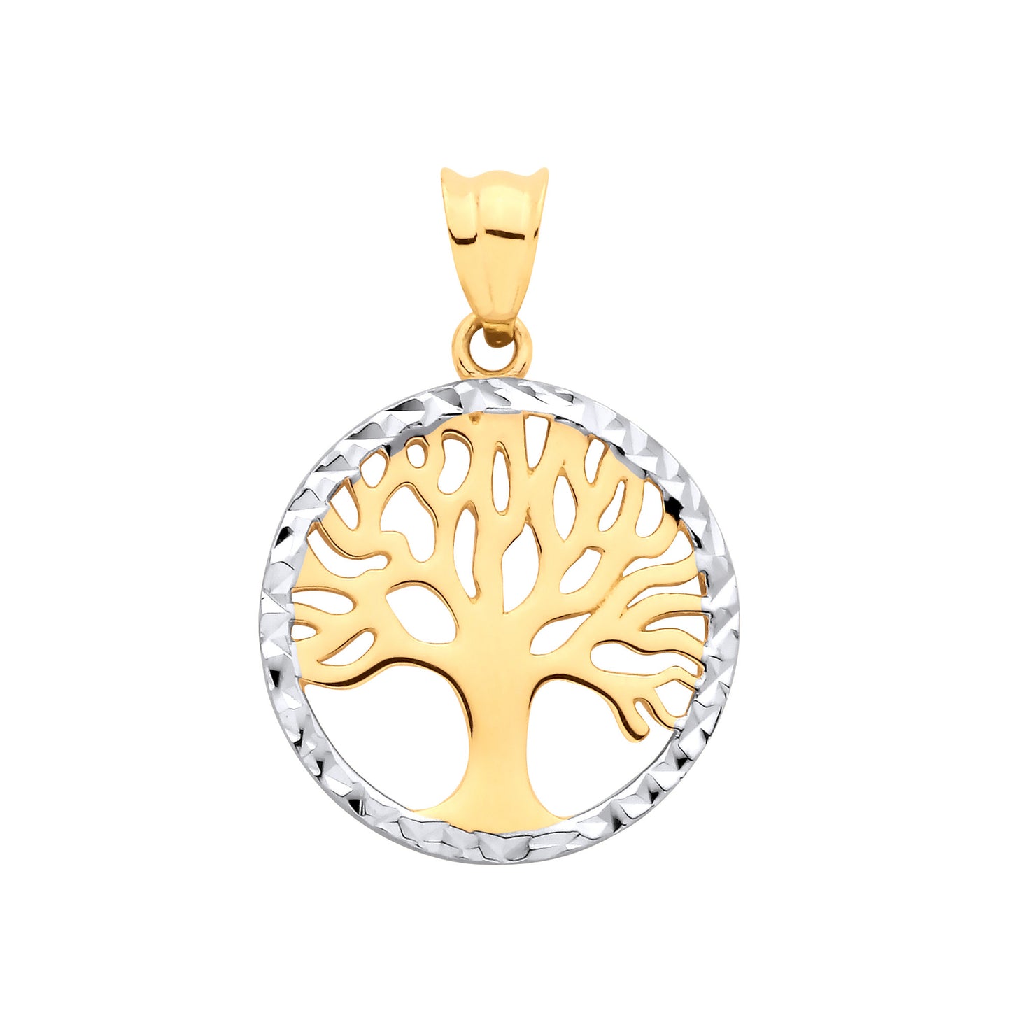 Y & W/G Small Tree of Life Pendant