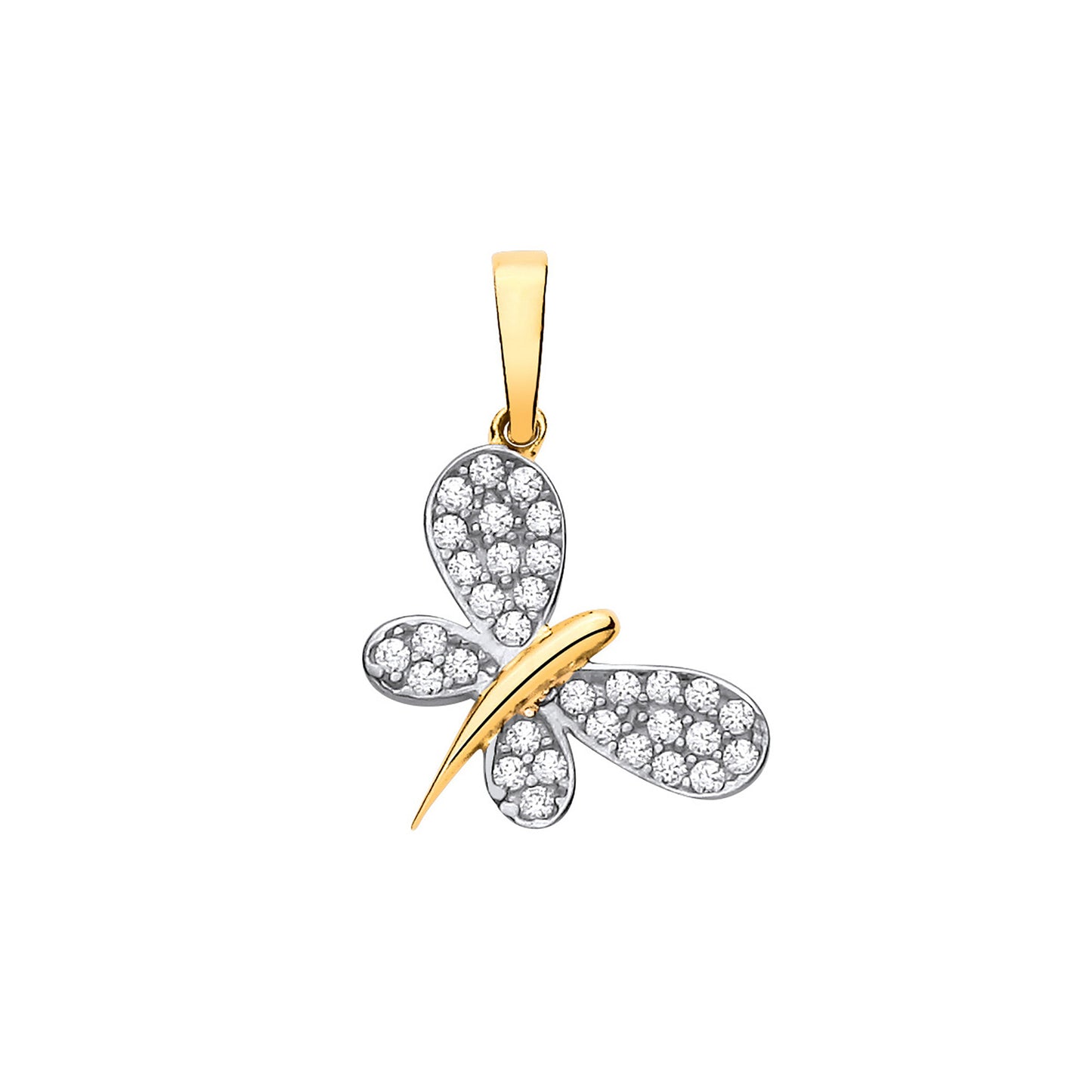 Y/G Butterfly CZ Pendant