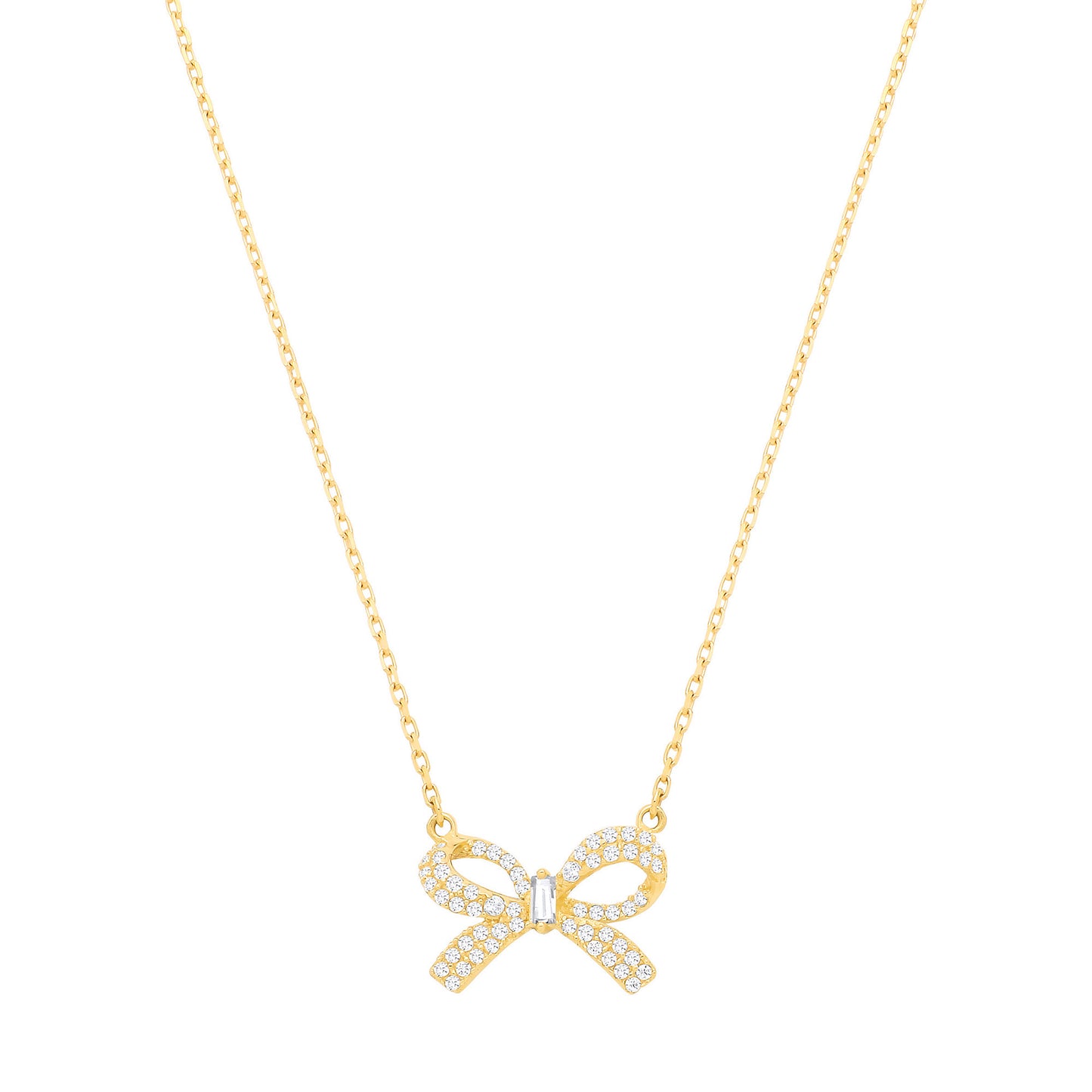 Y/G Cz Bow Chain