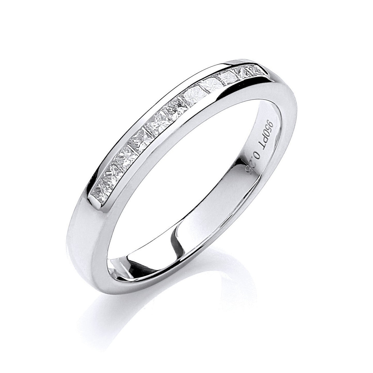 18ct White Gold 0.25ctw Princess cut G/H-Si Diamond Half Eternity Ring