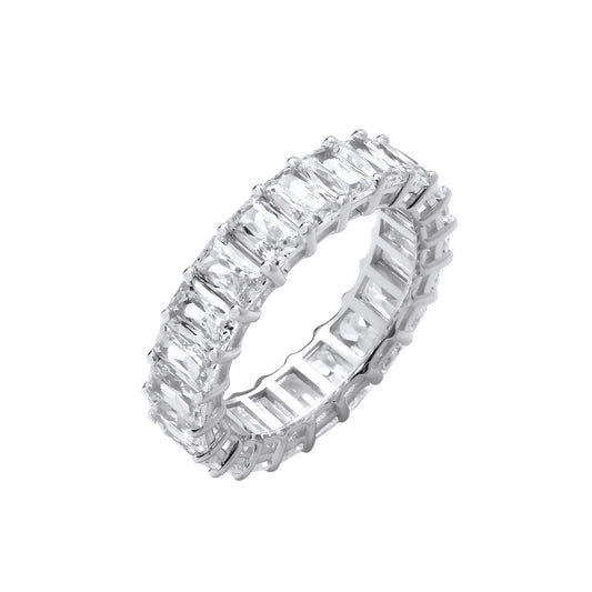 18ct White Gold 6.70ctw Radiant Cut Lab Grown Diamond Eternity Ring IGI Certified