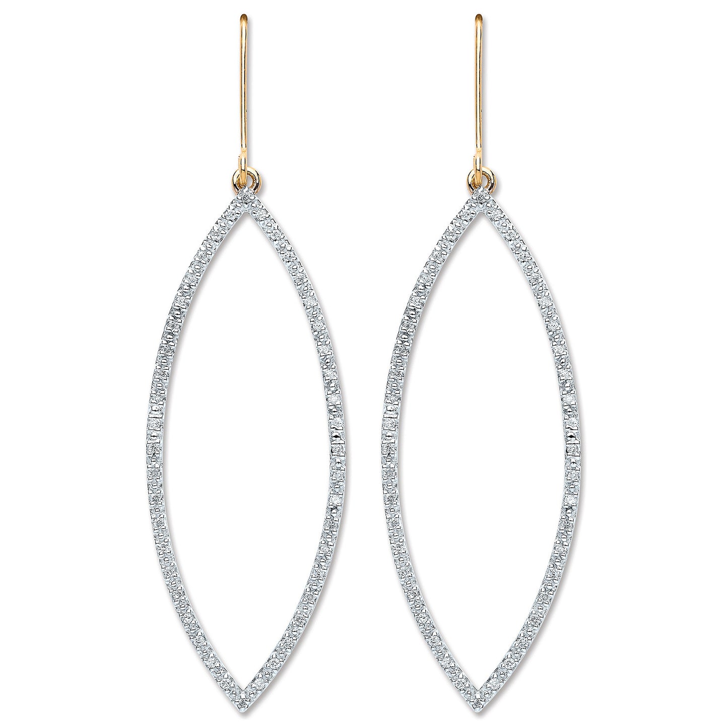 9ct Yellow Gold 0.30ct Dia Drop Earrings