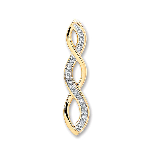9ct Yellow Gold 0.08ct Diamond Pendant