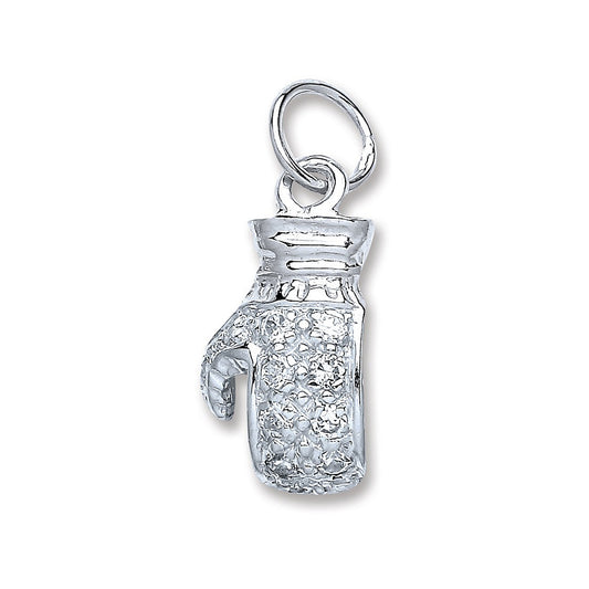 Silver Boxing Glove Cz Pendant