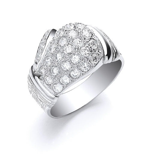 Silver Cz Boxing Glove Gents Ring