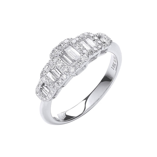 18ct White Gold 0.72ct G-VS Dress Ring