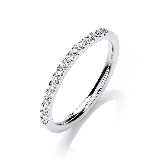 18ct White Gold half ET Diamond 0.16ct Ring - No Certificate