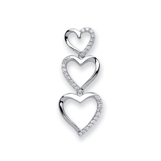 9ct White Gold 0.15ct Diamond Heart Pendant